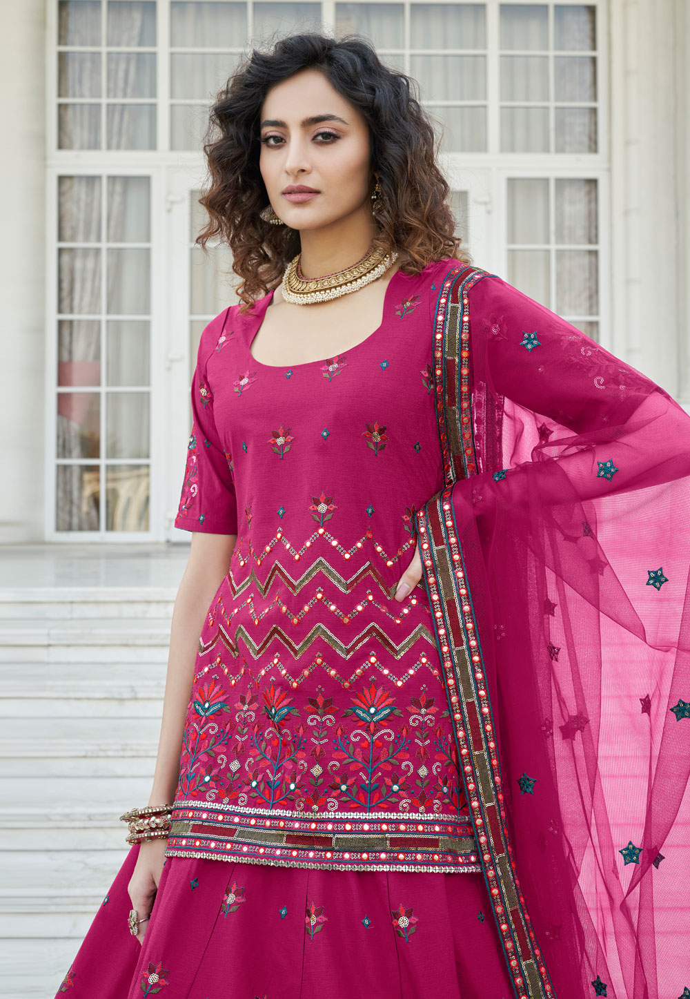 Red Wedding Wear Ladies Designer Lacha, Dupatta Fabric: Net, Packaging  Type: Packet at Rs 1000 in Nagpur