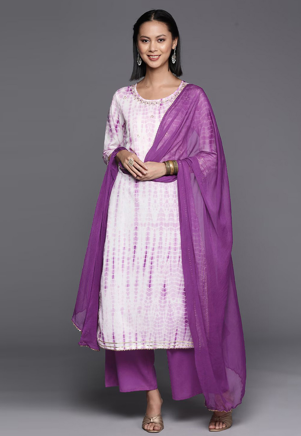 Violet Cotton Readymade Pakistani Suit 269756