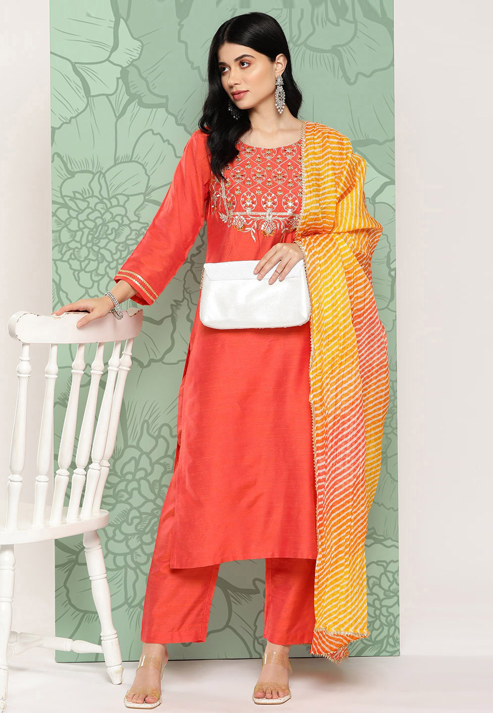 Red Silk Readymade Pakistani Suit 269760
