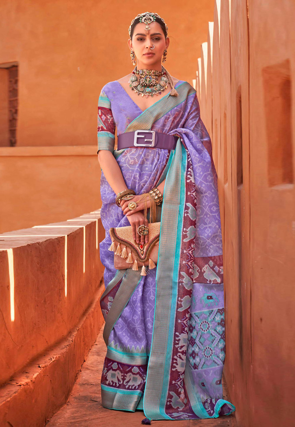 Lavender Patola Silk Patola Saree 263665