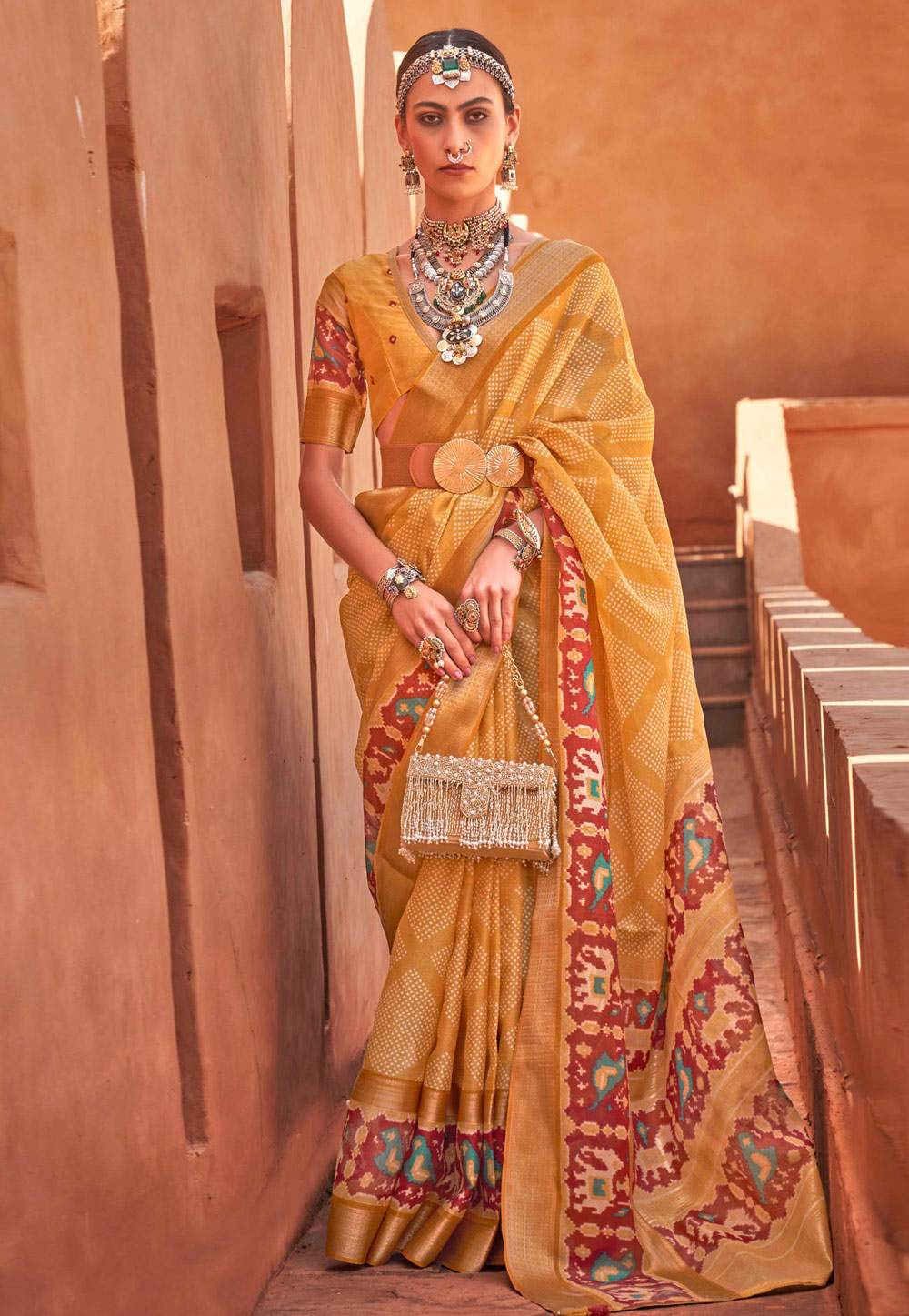 Mustard Patola Silk Patola Saree 263669