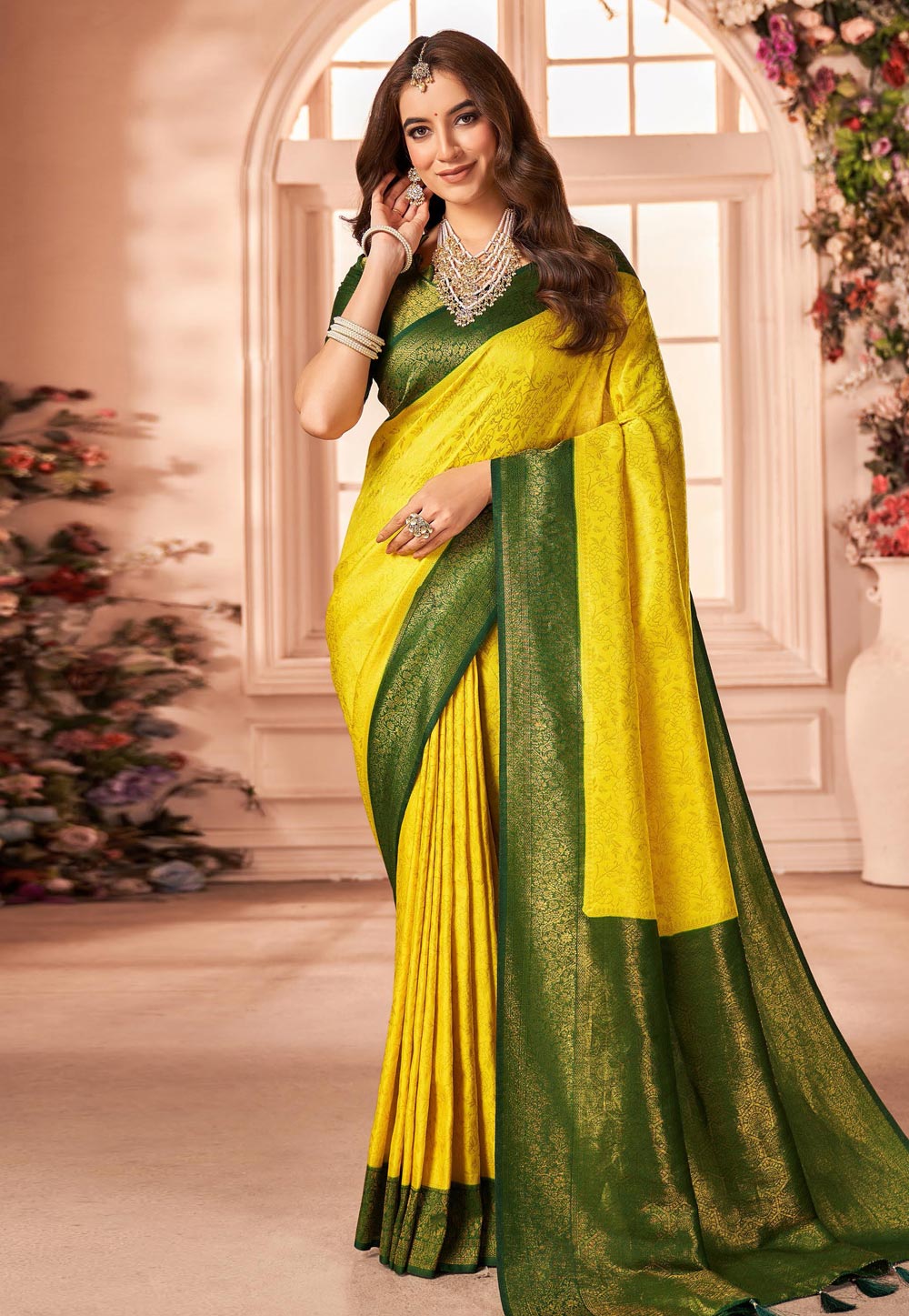 Yellow Silk Saree With Blouse 271243
