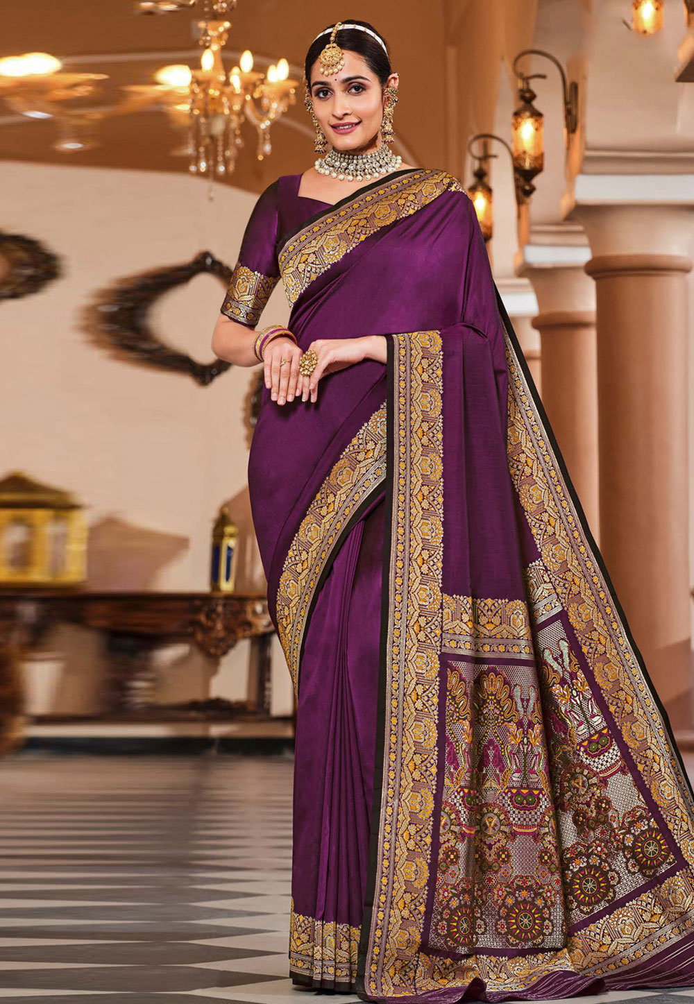 Purple Silk Saree With Blouse 263758