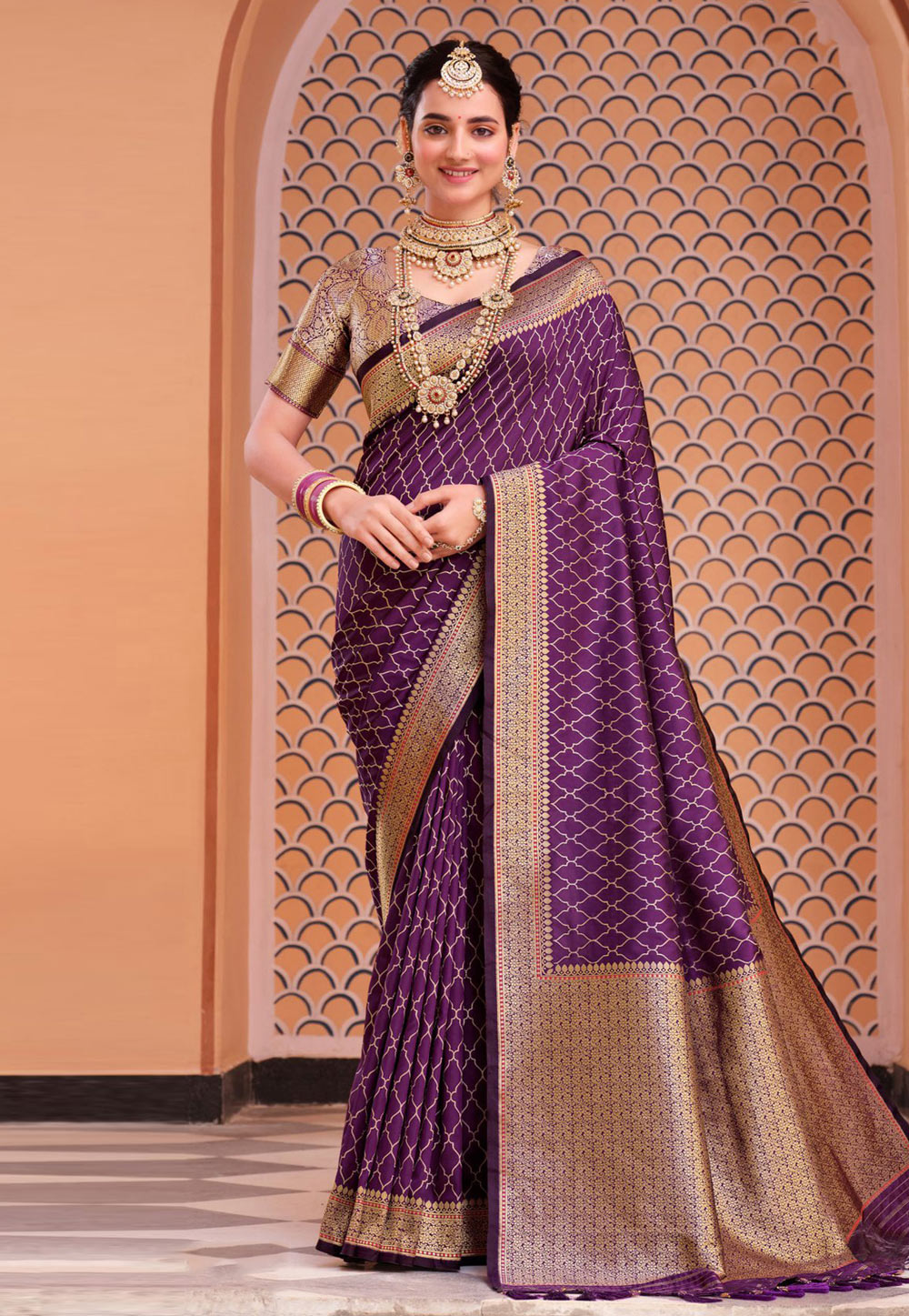 Purple Silk Saree With Blouse 263750