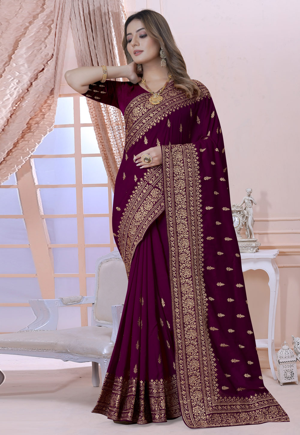 Purple Silk Saree With Blouse 270531