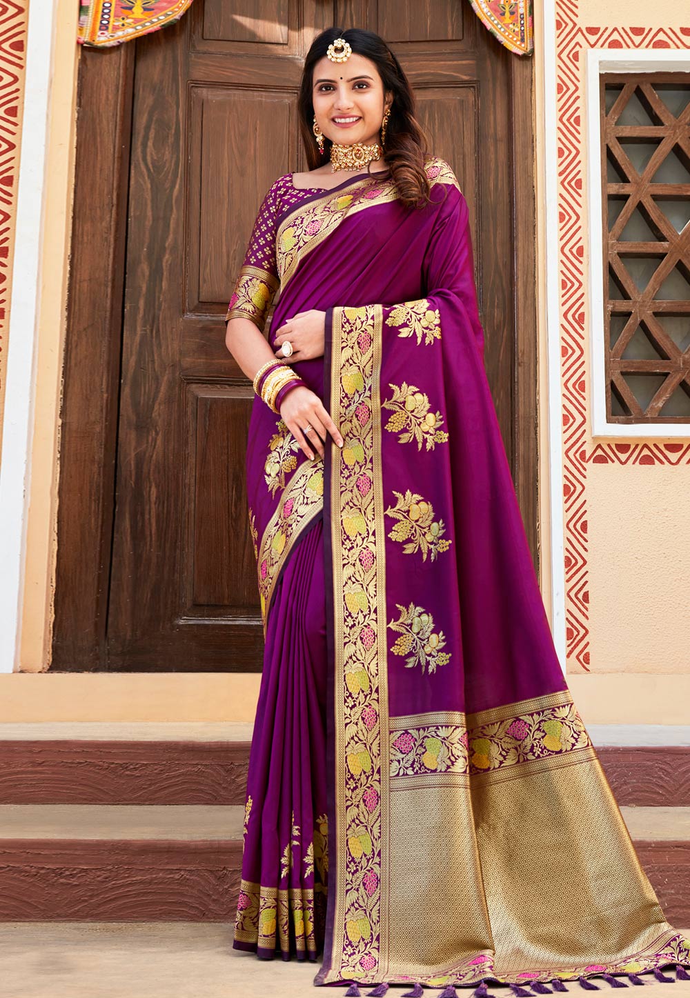 Purple Silk Saree With Blouse 264147