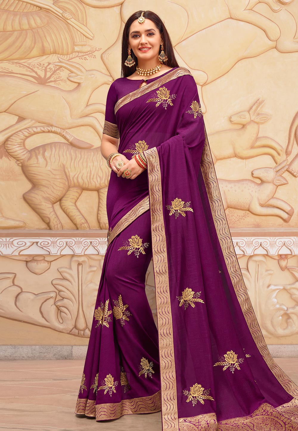 Purple Silk Saree With Blouse 201364