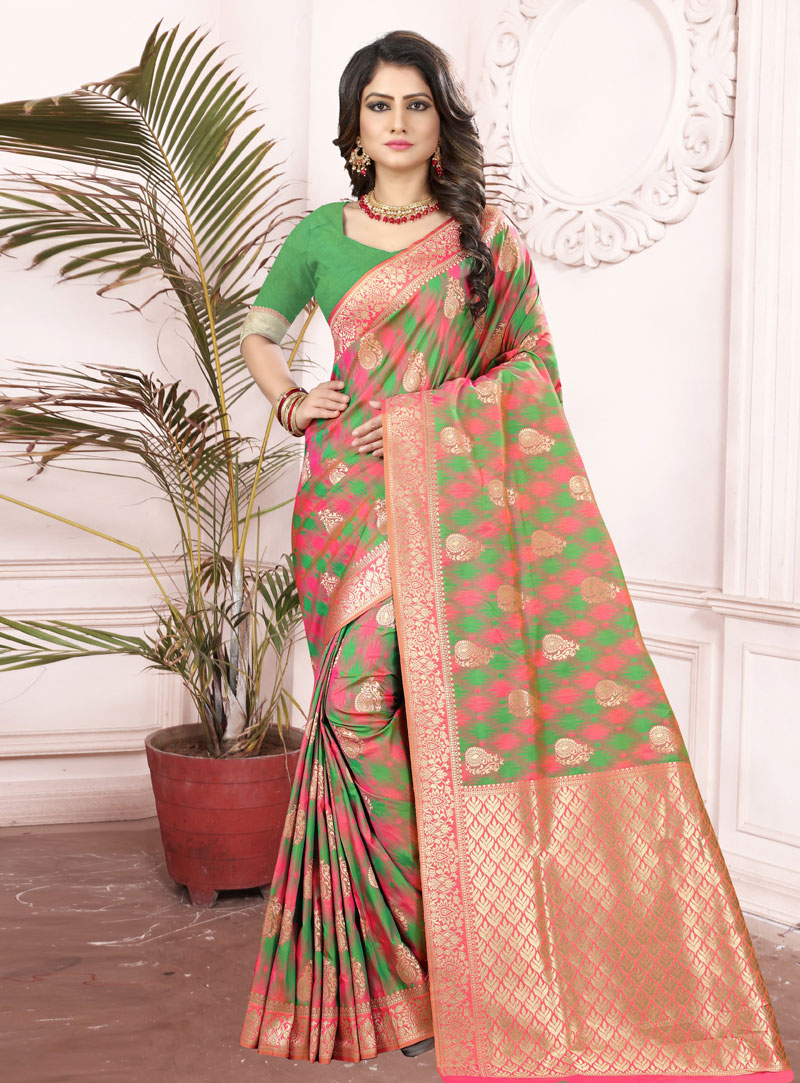 Green Silk Festival Wear Saree 150881