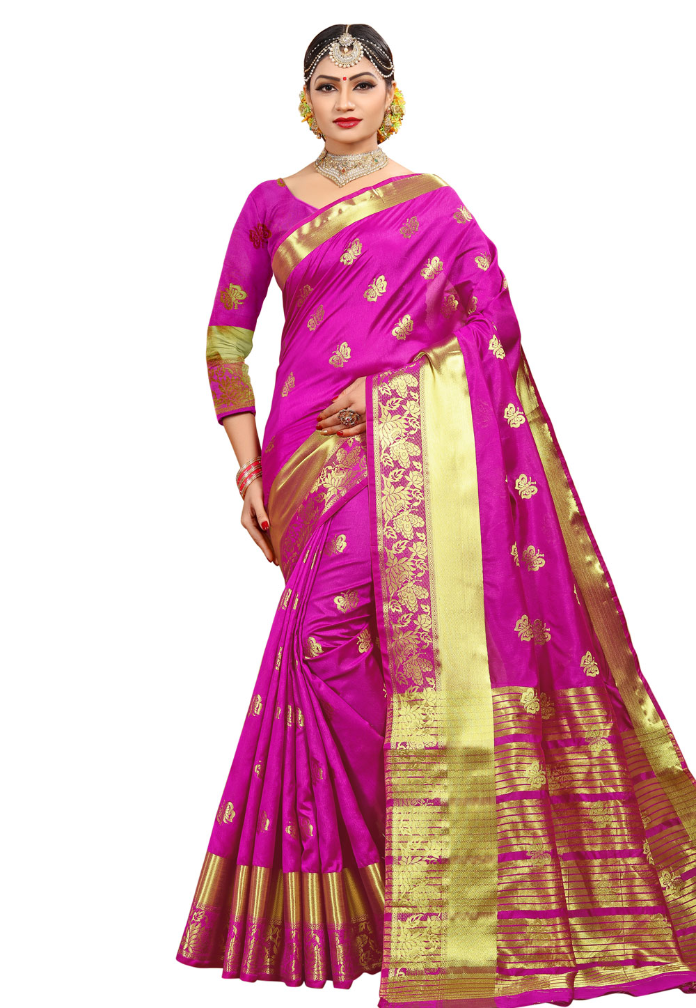 Pink Cotton Festival Wear Saree 159948