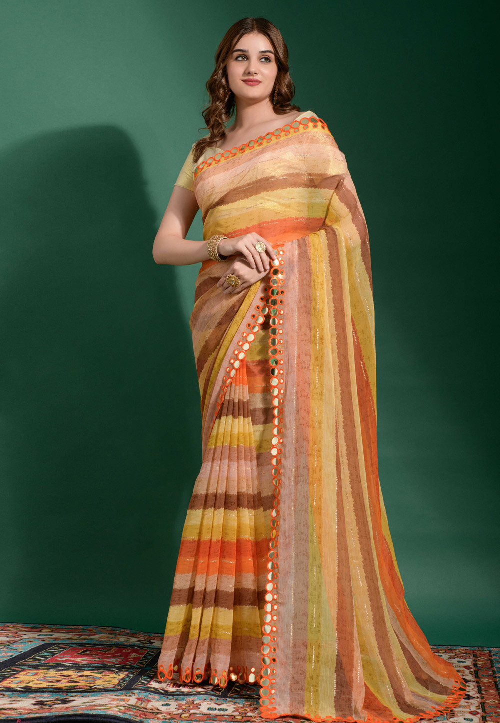 Yellow Chiffon Saree With Blouse 262675