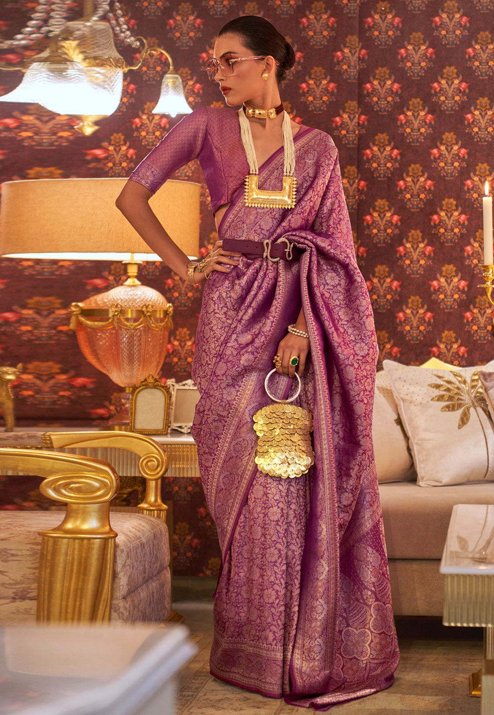 Purple Silk Saree With Blouse 264888