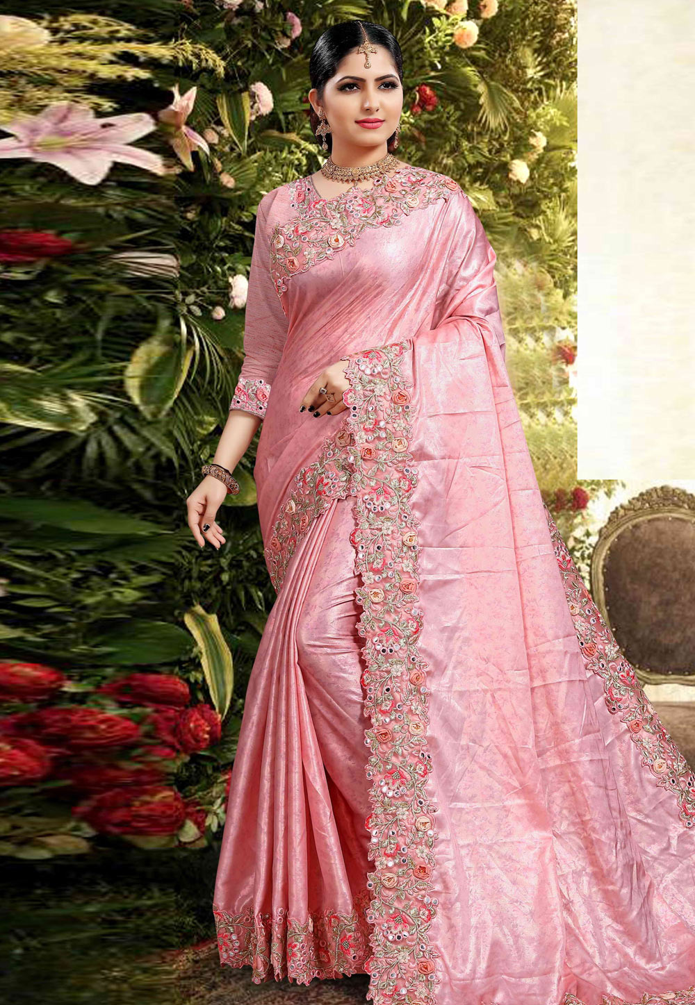 Pink Silk Festival Wear Saree 200864