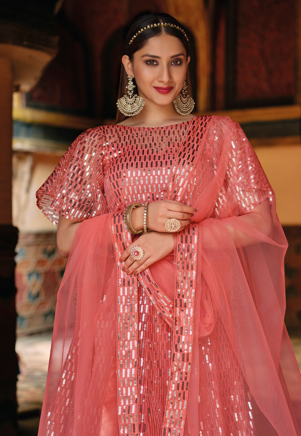 Buy Indian Crimson And Peach Embroidered Designer Lehenga Choli for Women  Online in USA, UK, Canada, Australia, Germany, New Zealand and Worldwide at  Best Price