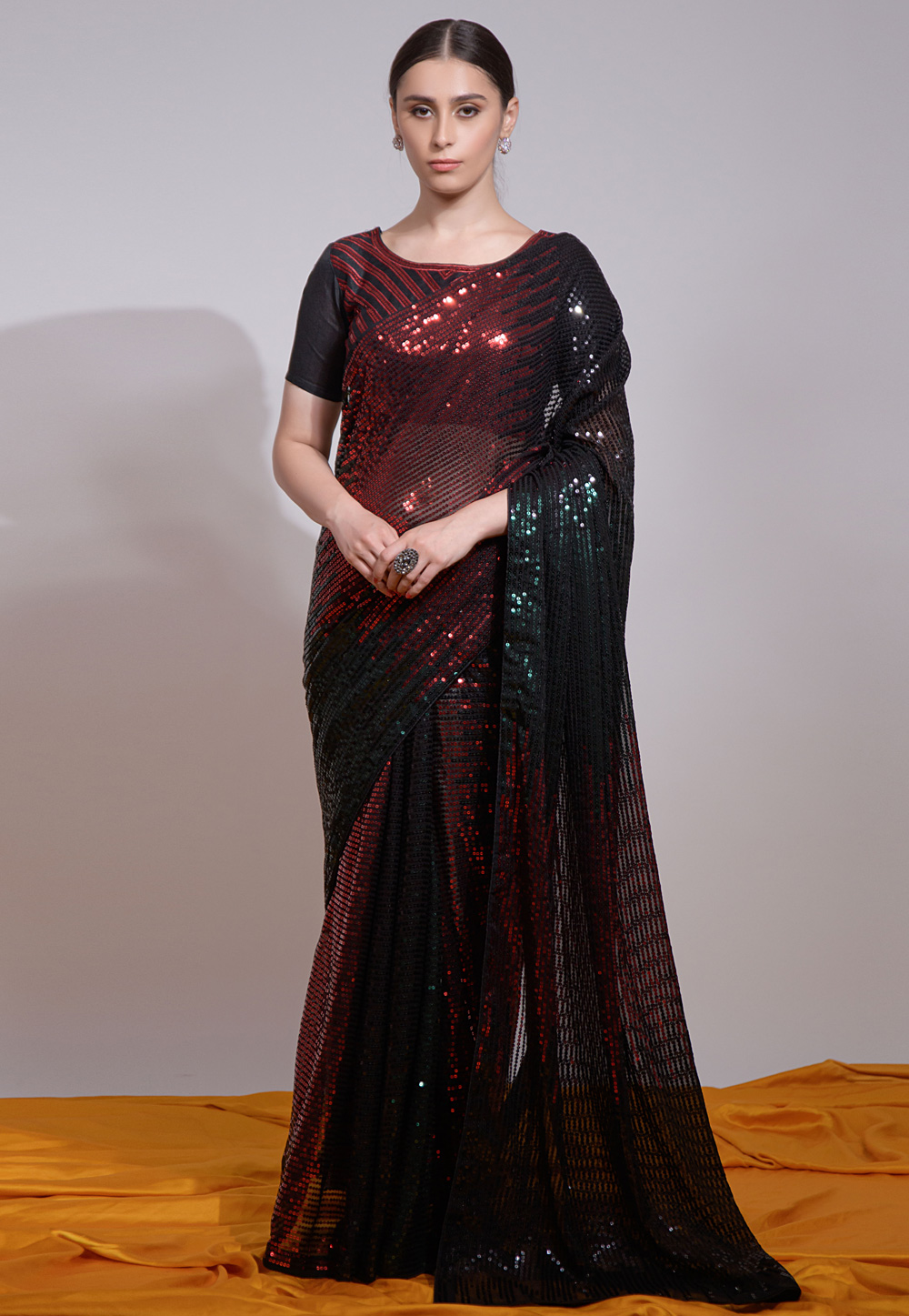Maroon Georgette Saree With Blouse 266092