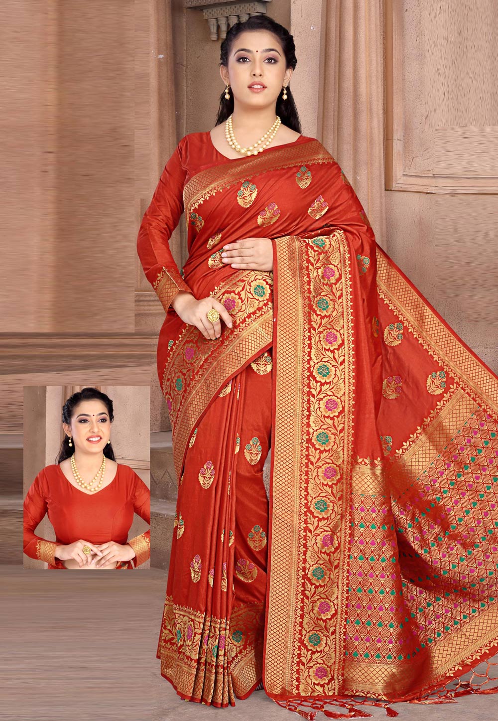 Red Silk Festival Wear Saree 202737