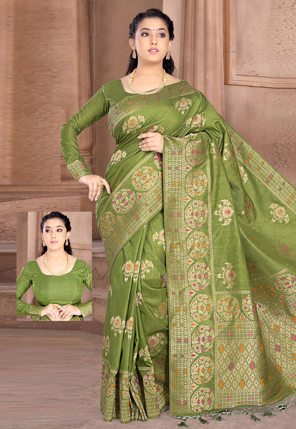 Green Silk Festival Wear Saree 202739