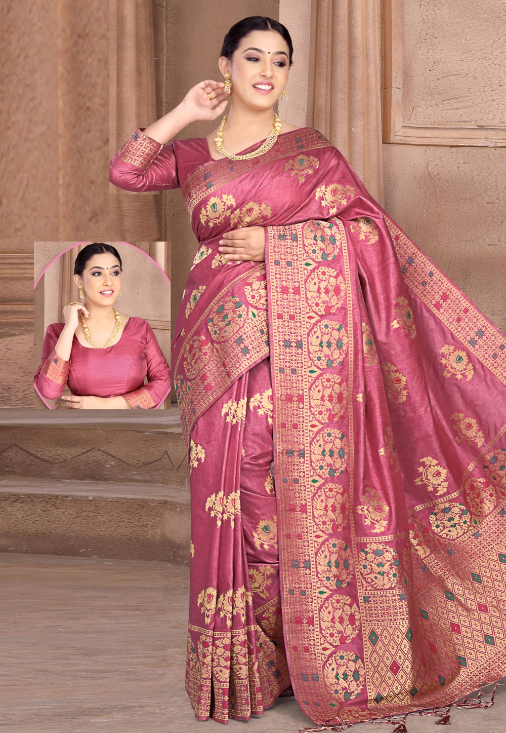 Pink Silk Festival Wear Saree 202741