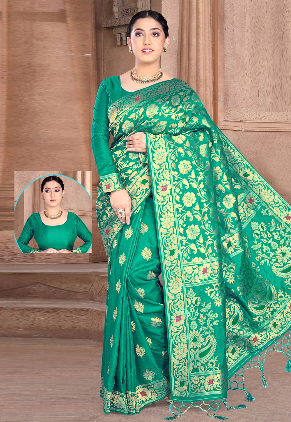 Green Silk Festival Wear Saree 202745