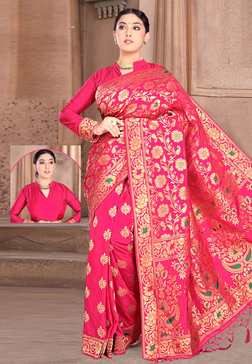 Pink Silk Saree With Blouse 202746
