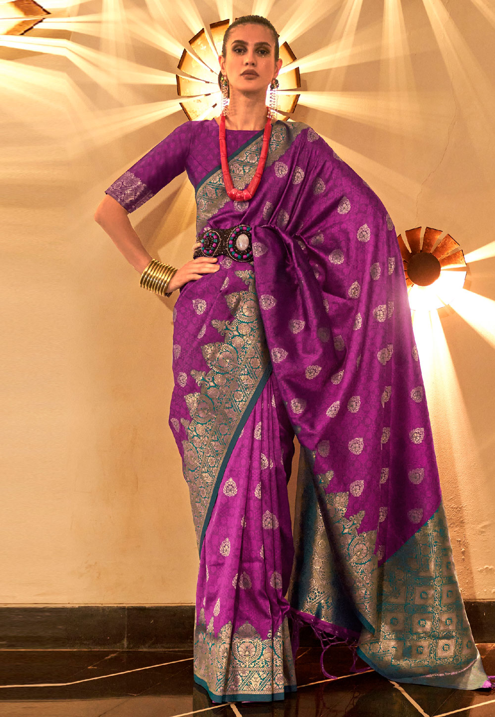 Purple Silk Saree With Blouse 266614