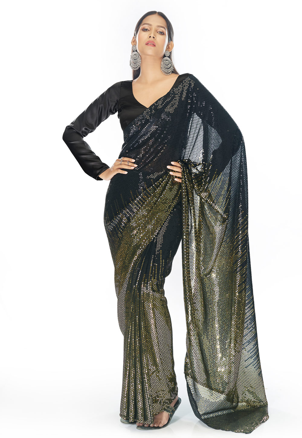 Black Georgette Saree With Blouse 257163