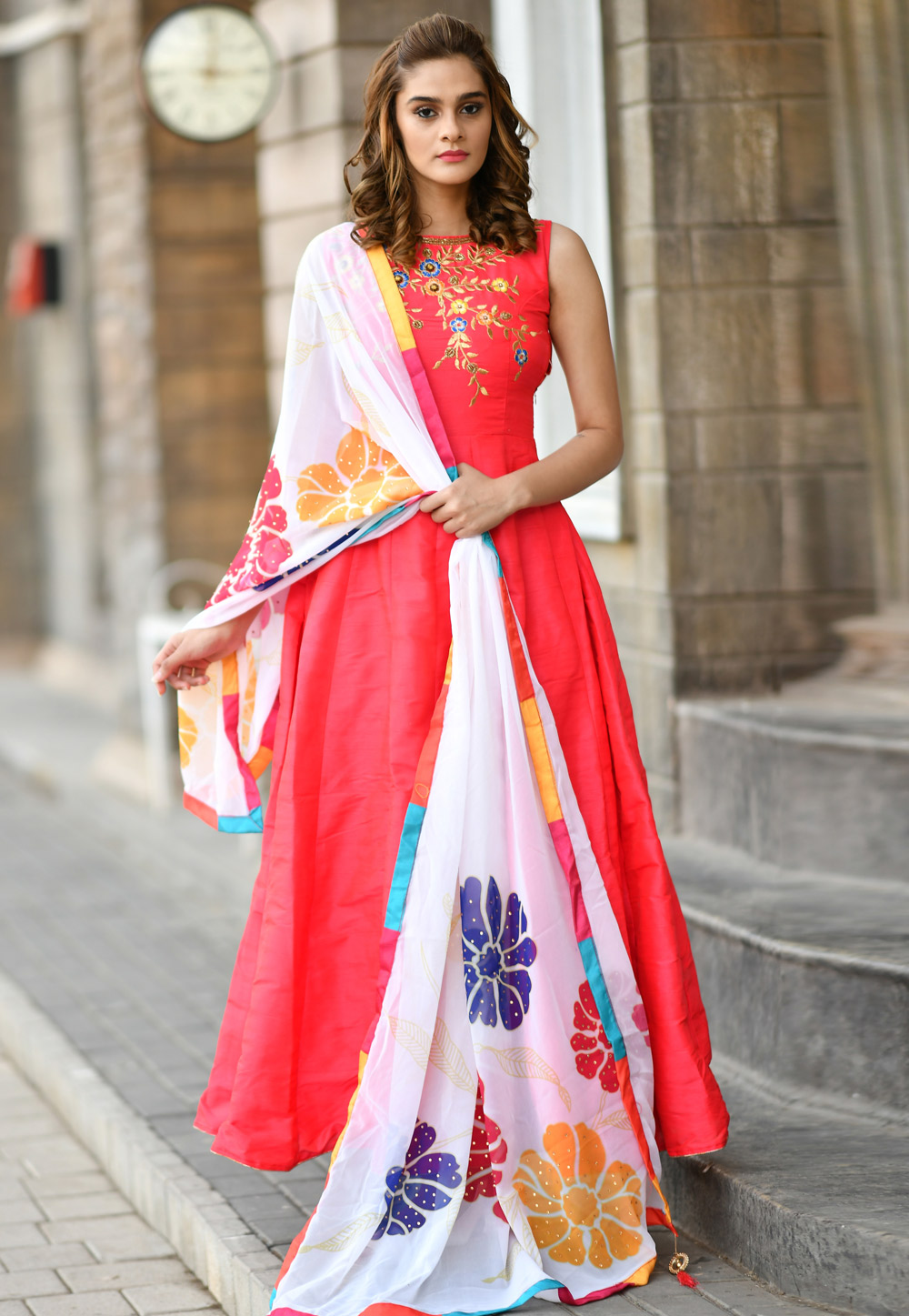 Pink Silk Long Anarkali Suit 154308