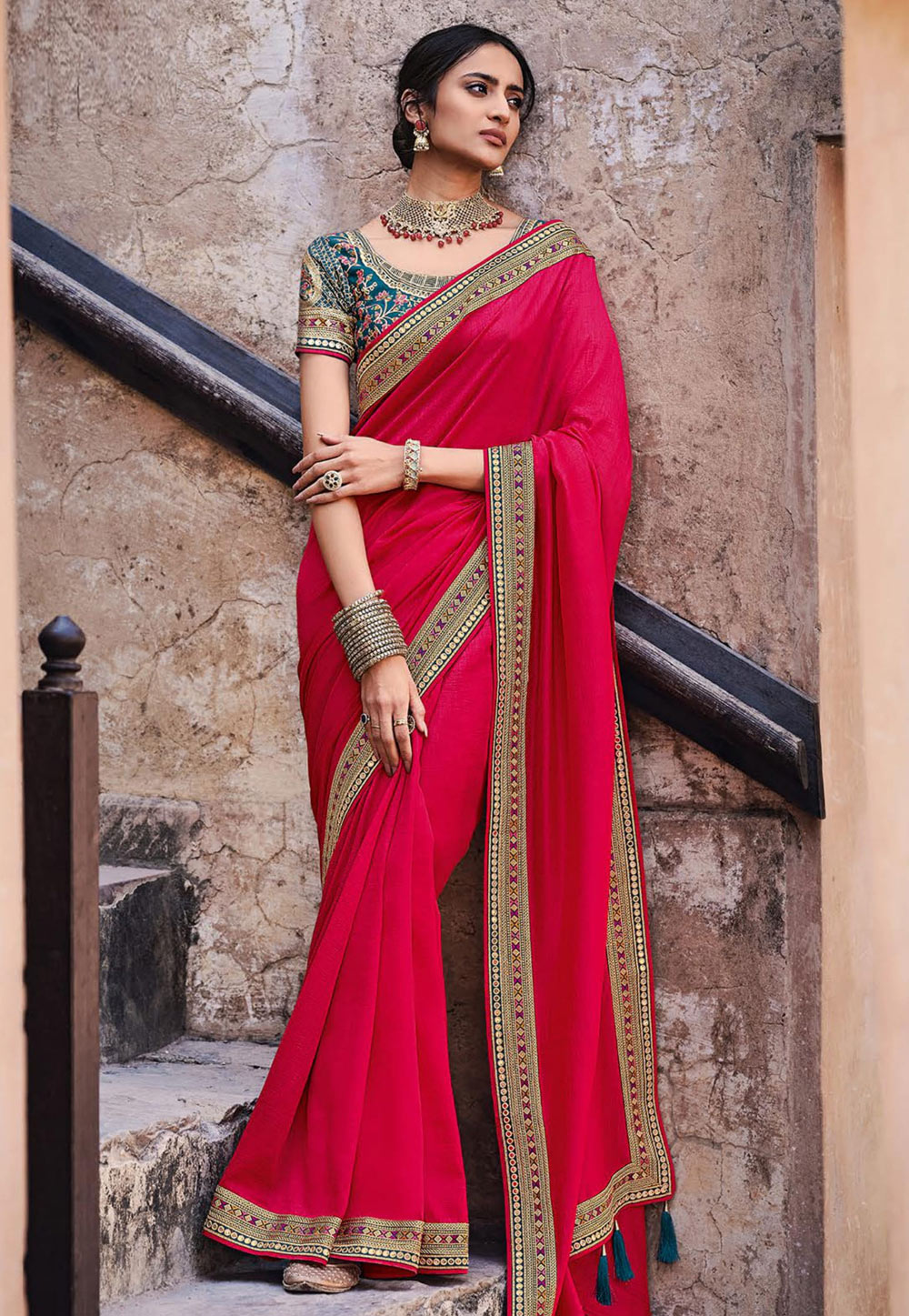 Magenta Silk Festival Wear Saree 243431