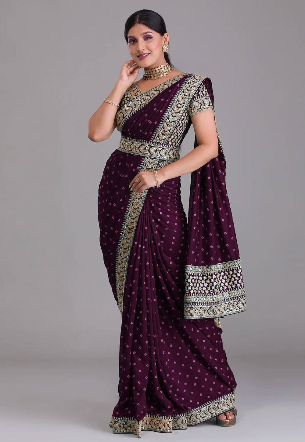 Purple Silk Saree With Blouse 267059