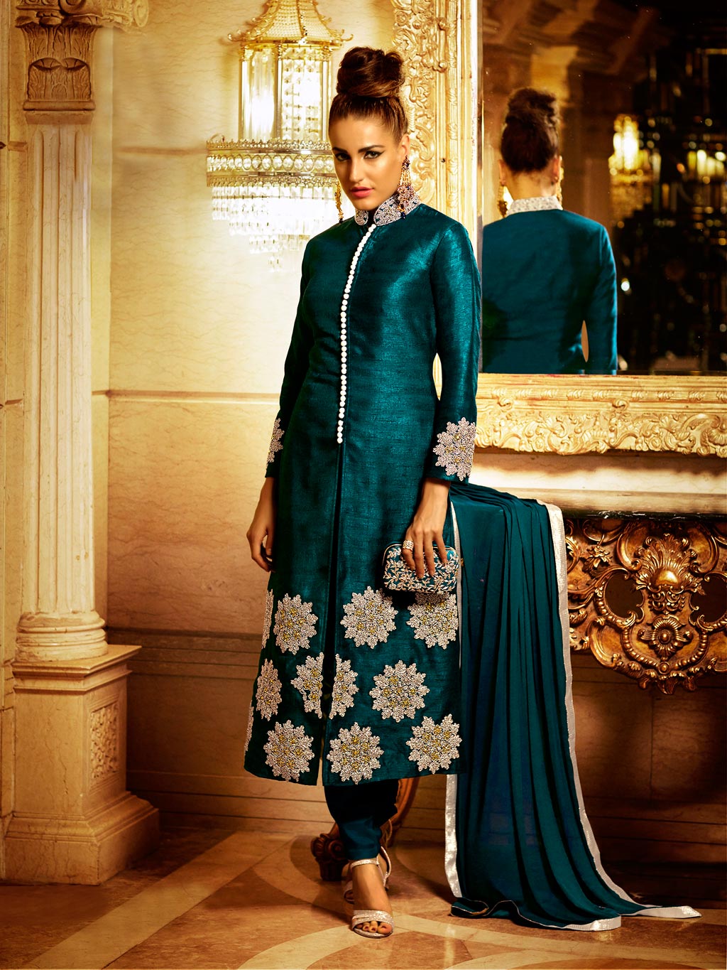 THANKAR BLACK BHAGALPURI SILK WITH EMBROIDERY STRAIGHT SUIT @ 31% OFF Rs  2224.00 Only FREE Shipping + Extra Discount - Bhagalpuri Suit, Buy Bhagalpuri  Suit Online, Semi-stitched Suit, palazzo Style Suit, Buy