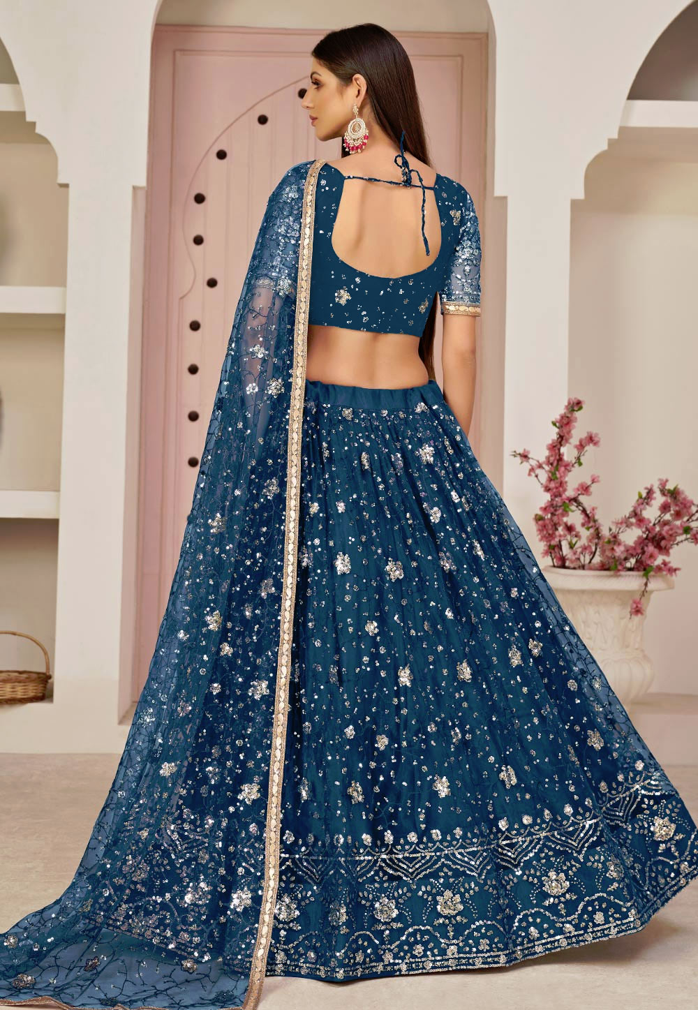 Buy Women's Georgette Embroidery Sequence work Lehenga Choli at Amazon.in