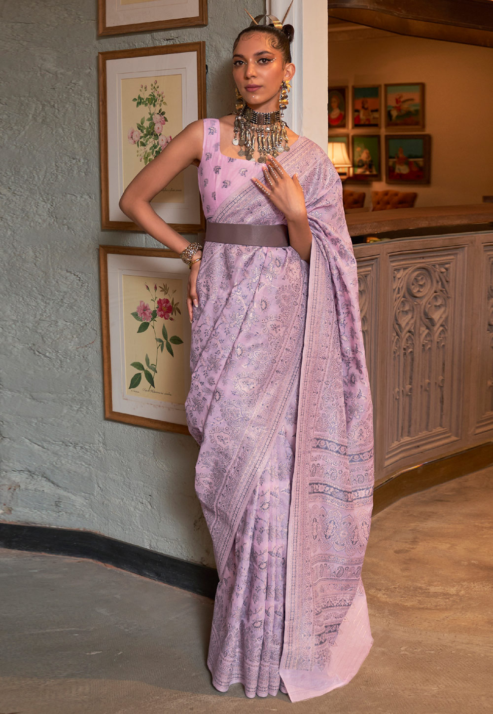 Pink Silk Saree With Blouse 269387