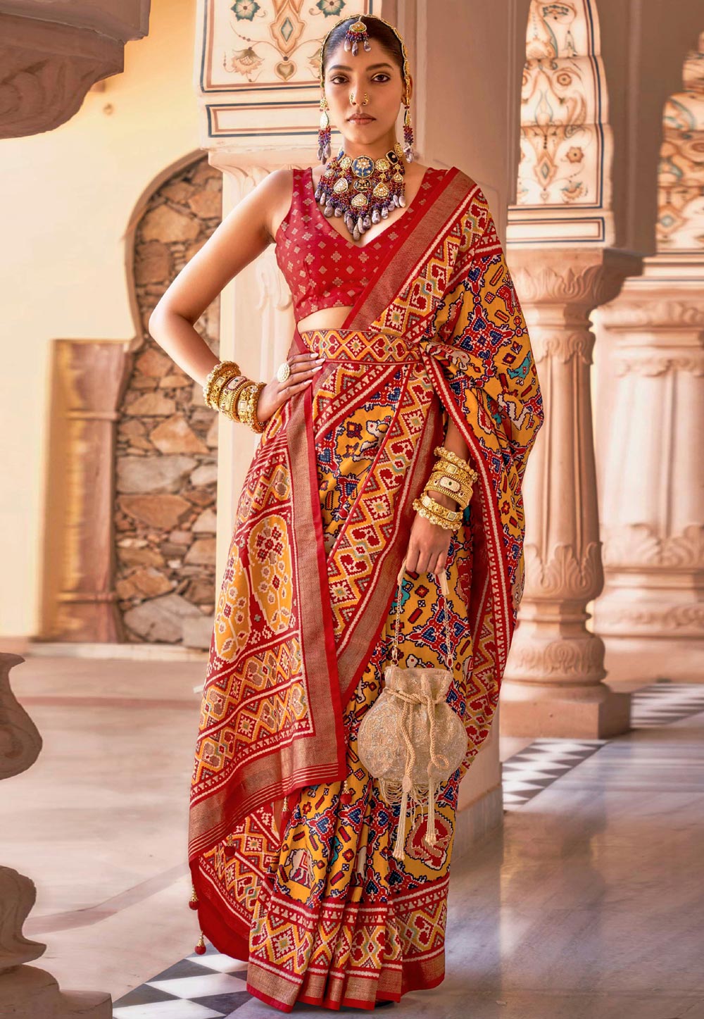 Yellow Silk Patola Saree 269650