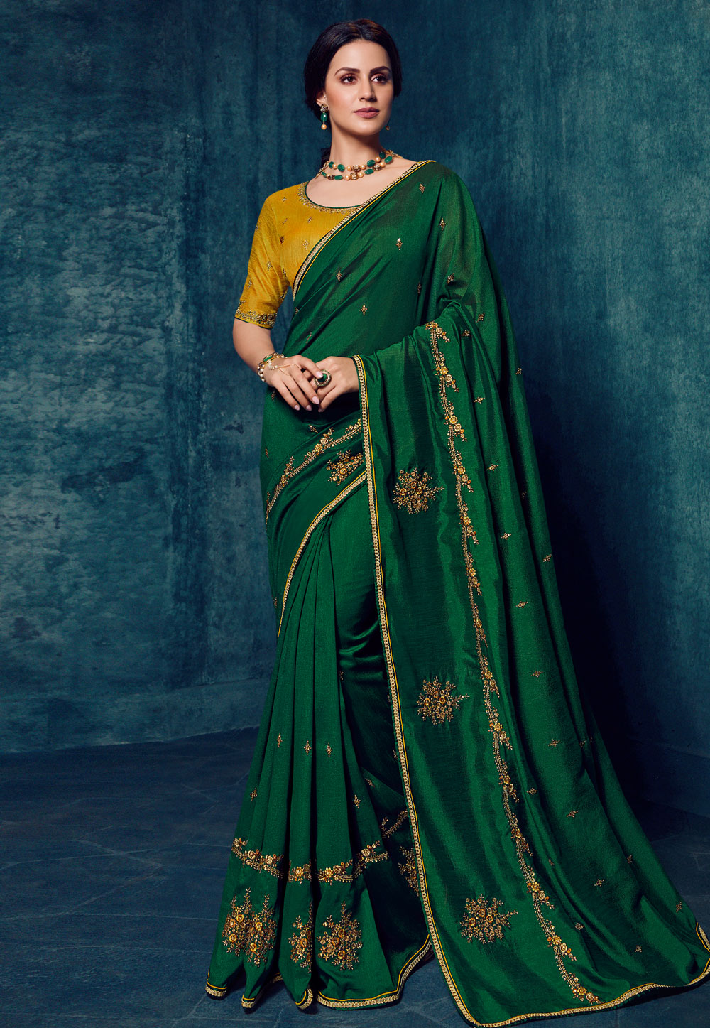 Green Silk Saree With Blouse 197975