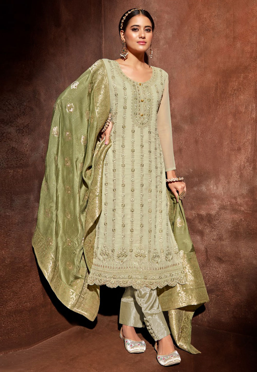 Light Green Georgette Pakistani Suit 249600