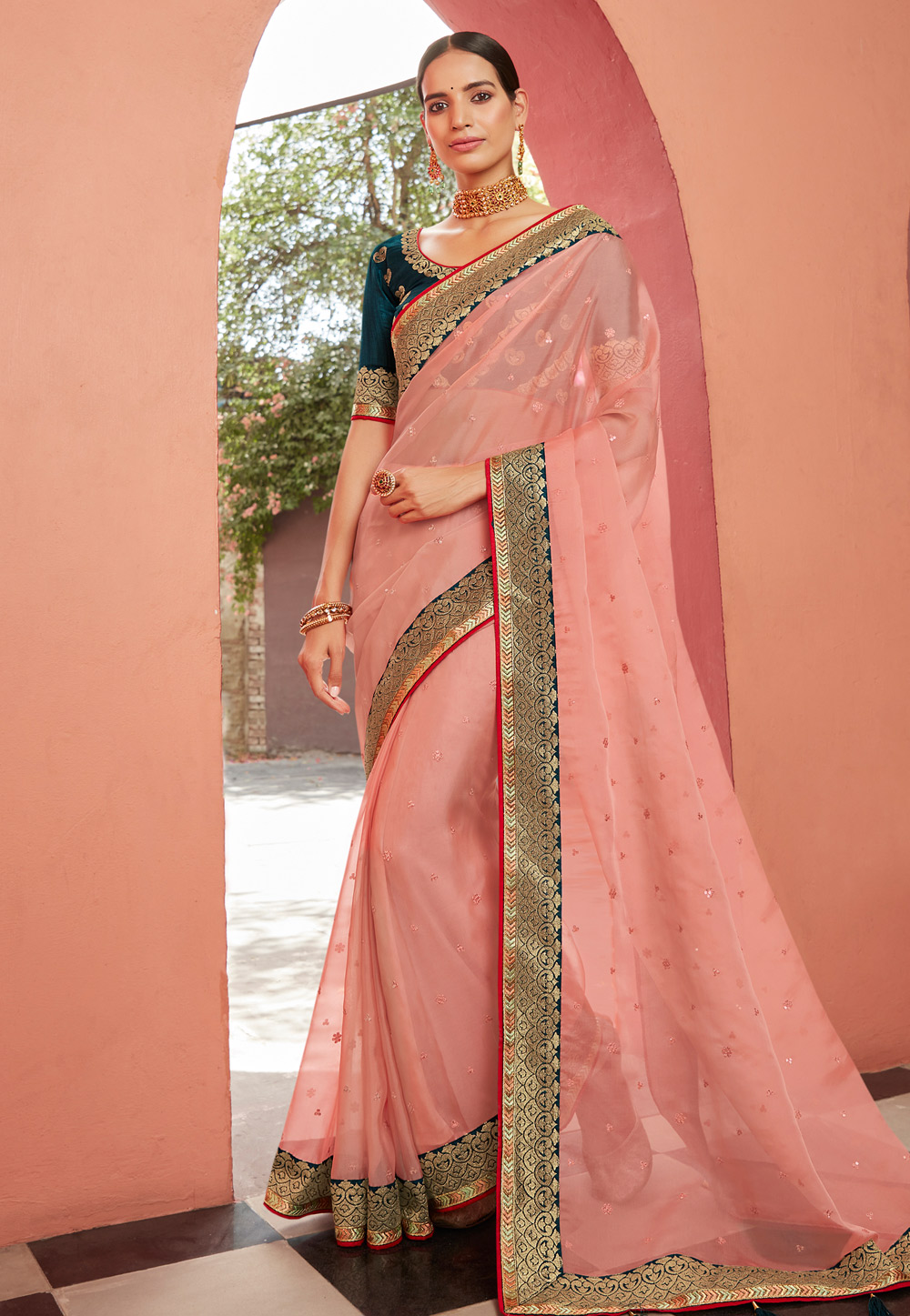 Pink Silk Party Wear Saree 230025