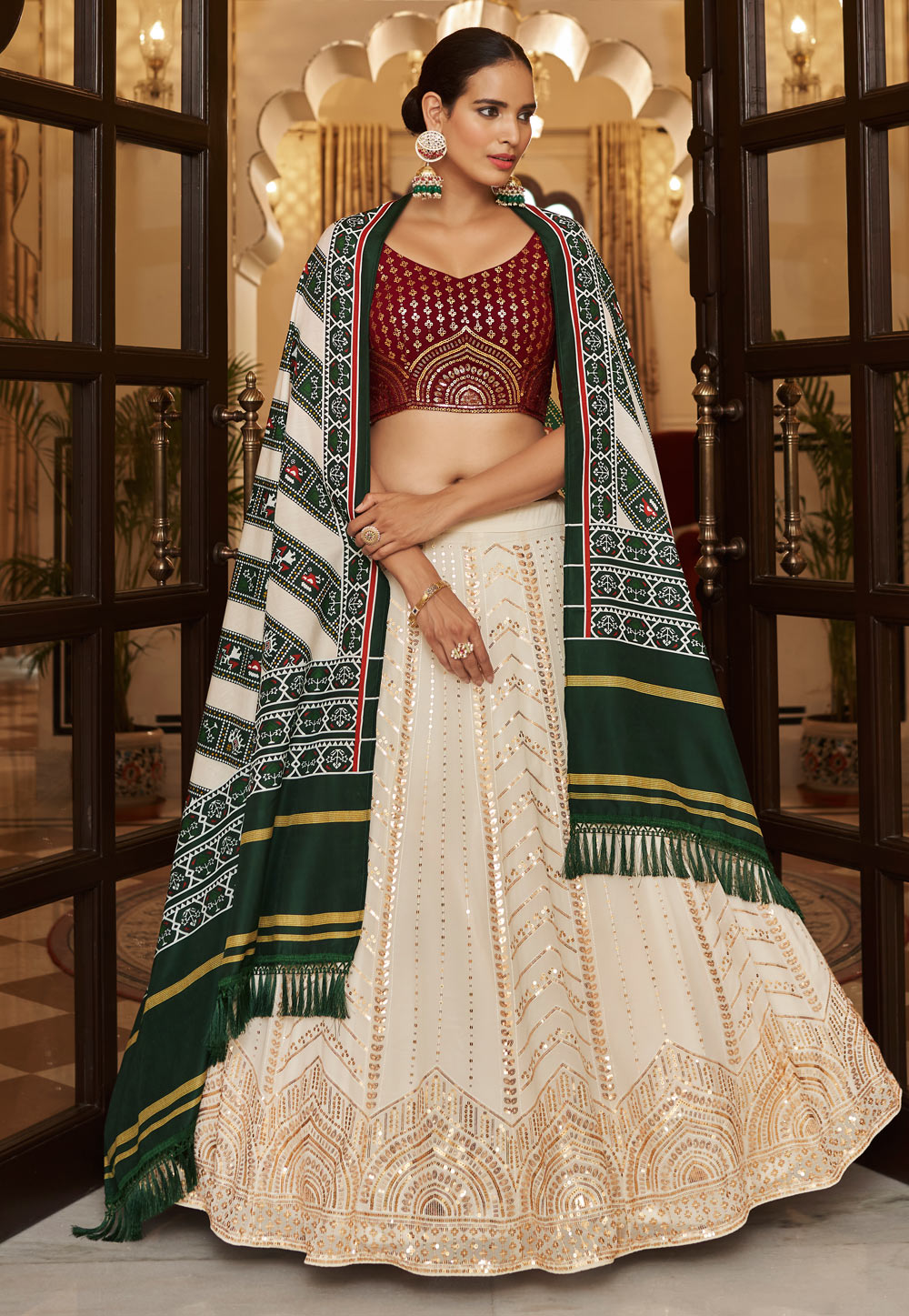 Exclusive White Color Georgette Lehenga Choli With Dupatta,indian Designer  Wedding Wear Lehenga Choli,embroidery Sequence Work Lehenga Choli - Etsy