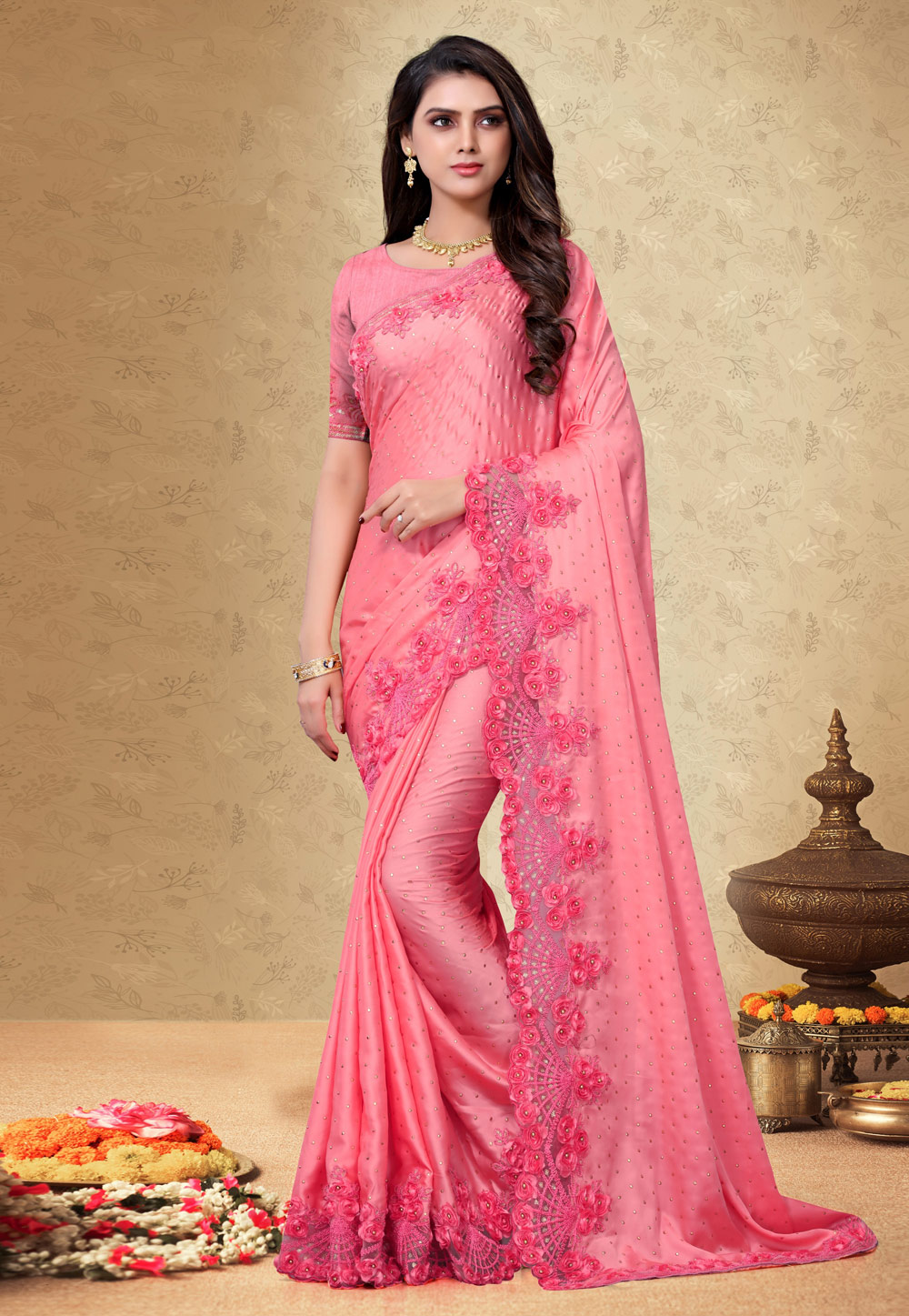 Pink Silk Saree With Blouse 204887
