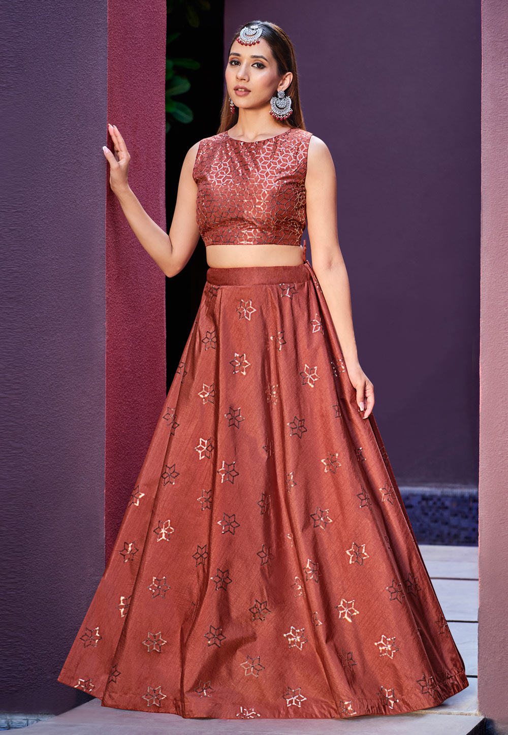 Maroon Sequin and Zari Lehenga With Dupatta Stitched Blouse Indo Western  for Women/girls indian Wedding Wear Partywear Reception Lehenga - Etsy