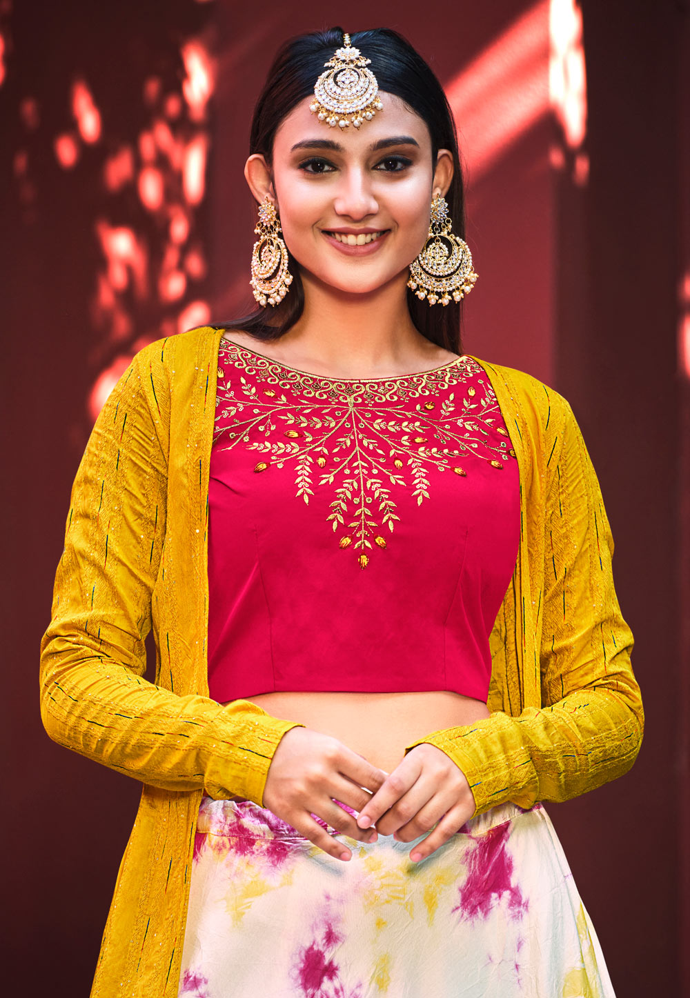 Divine Banarasi Silk Indo-Western Lehenga Choli with Long Jacket for  Wedding and Sangeet