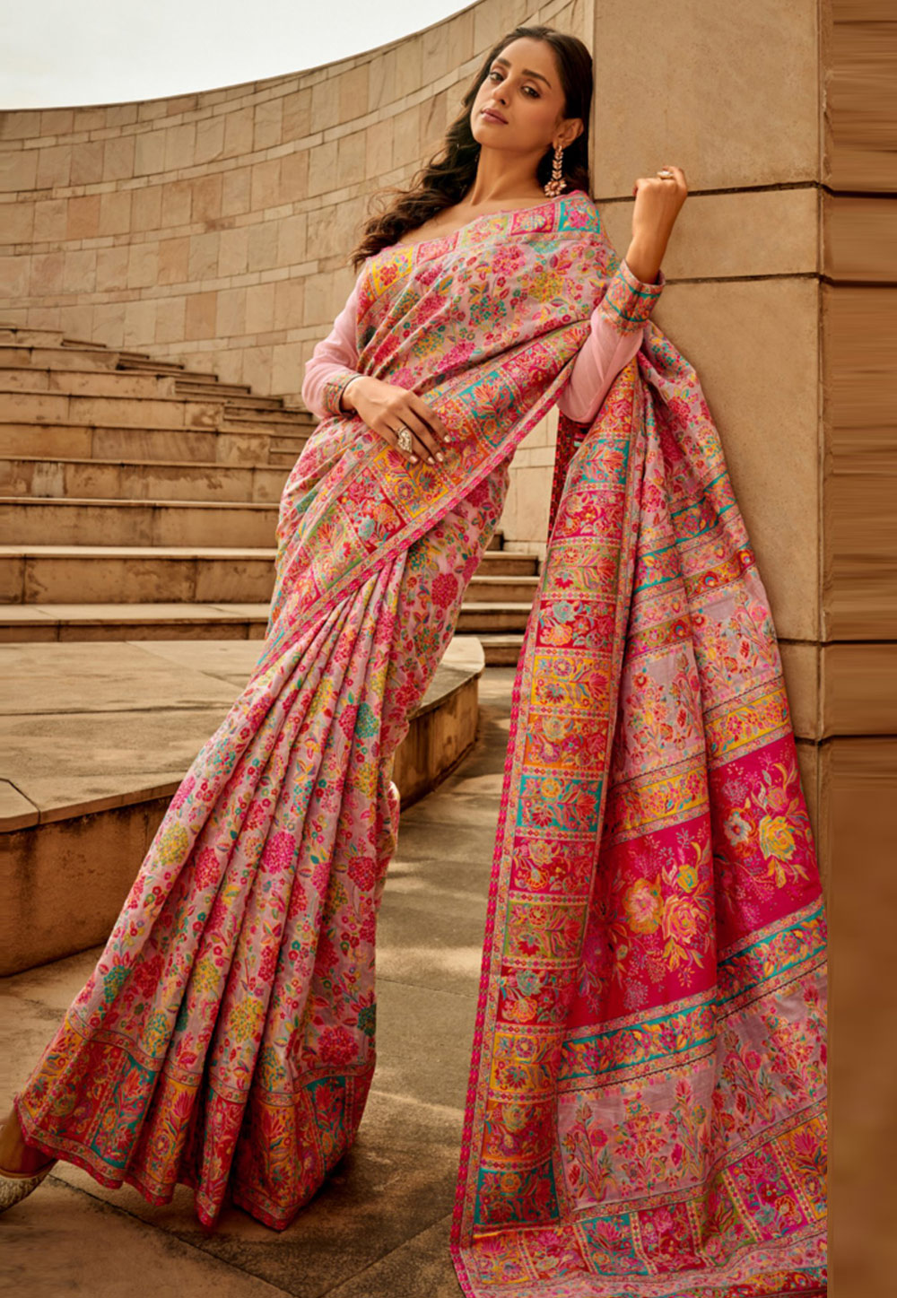 Pink Silk Saree With Blouse 276622