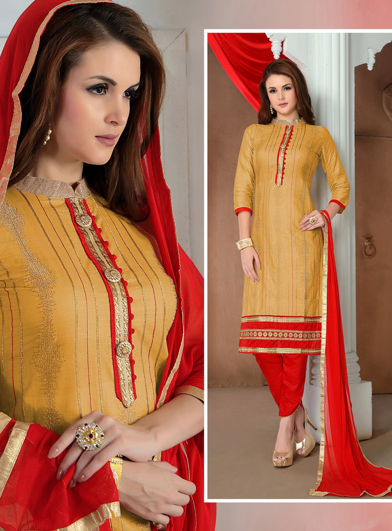 Yellow Cotton Pant Style Suit 99272