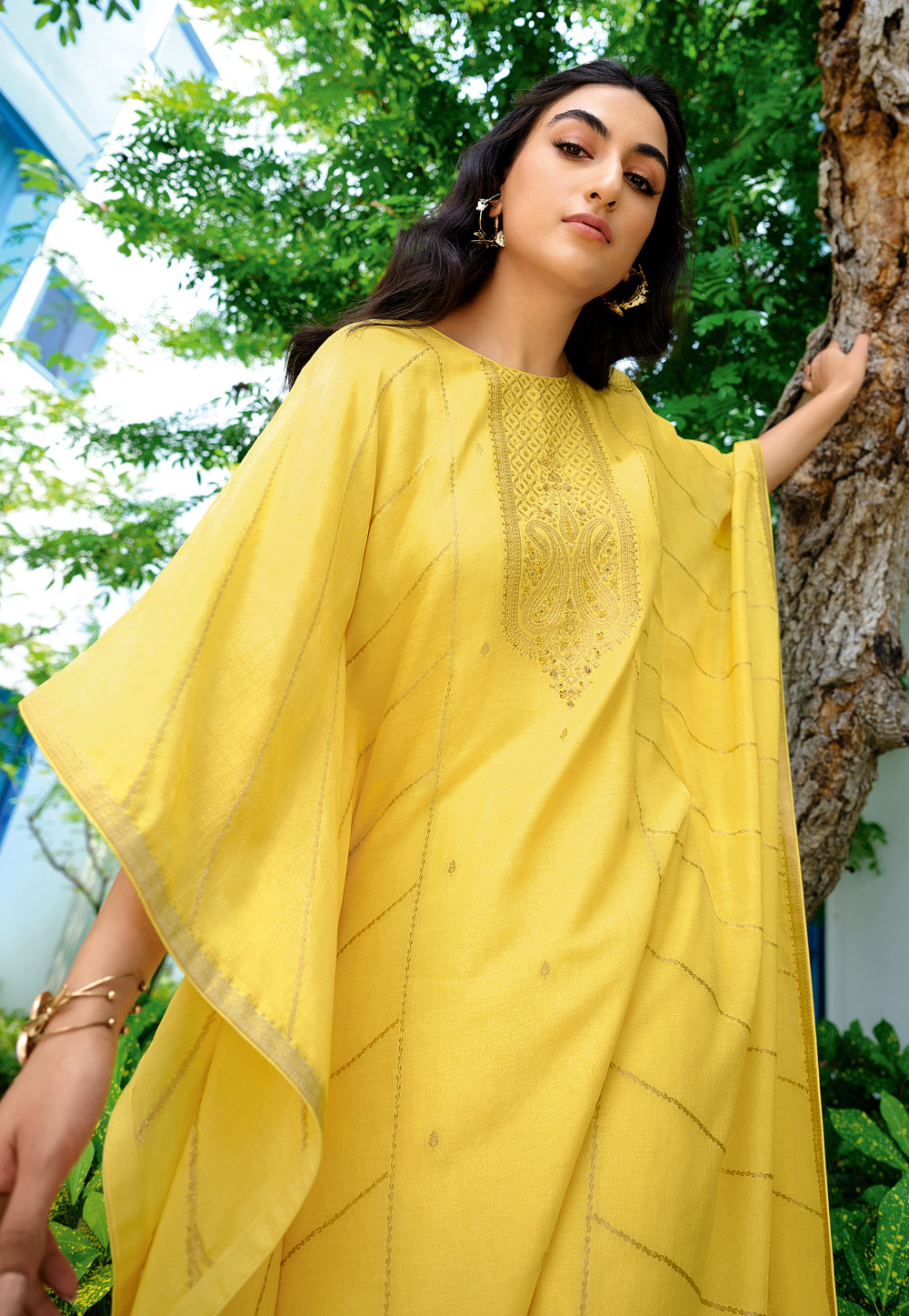 indibelle Women Kaftan Yellow, White Dress - Buy indibelle Women Kaftan  Yellow, White Dress Online at Best Prices in India | Flipkart.com