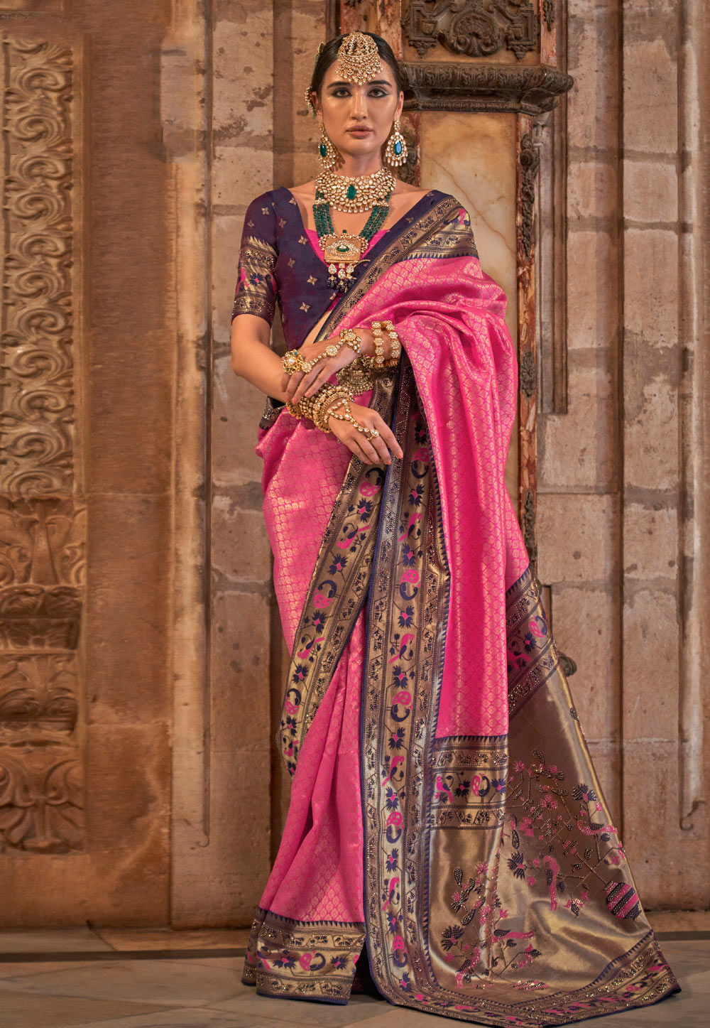 Pink Silk Saree With Blouse 277623