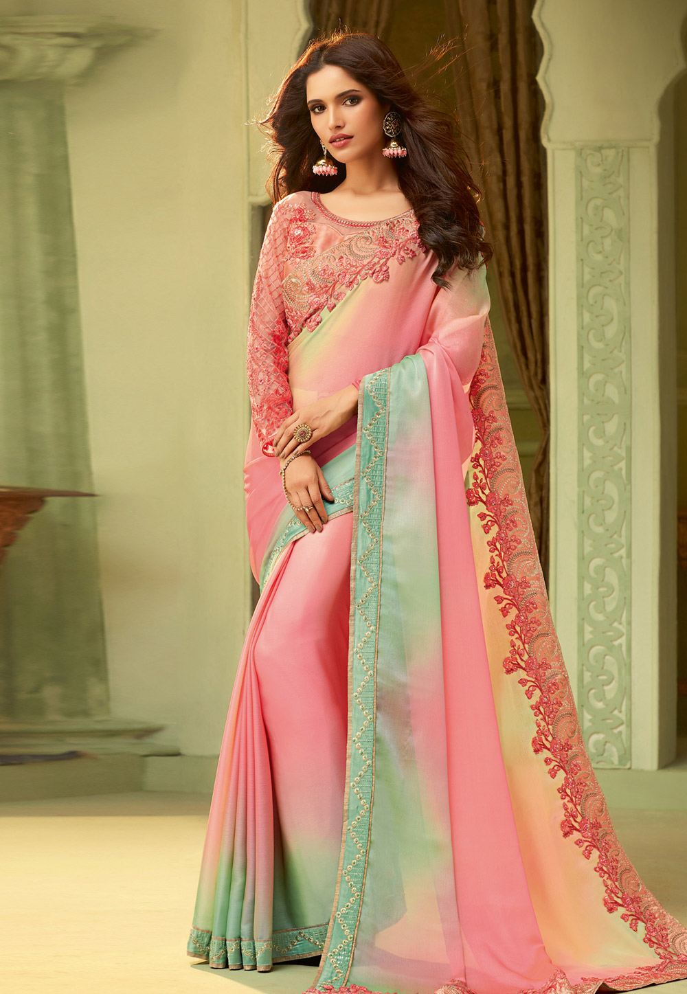 Pink Silk Festival Wear Saree 181520