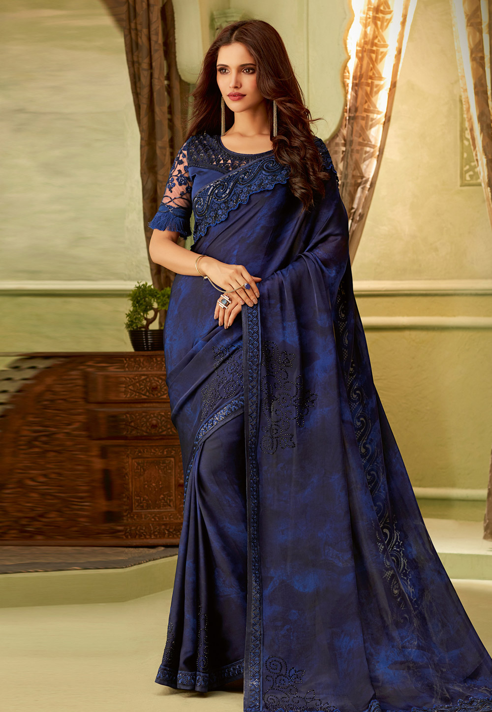Blue Silk Saree With Blouse 181523