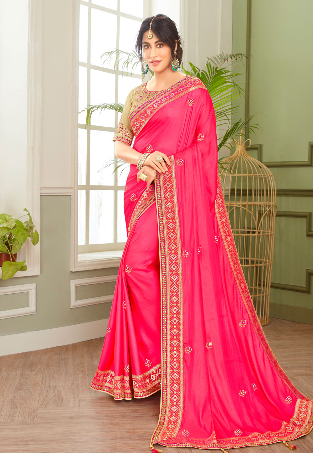 Chitrangada Singh Pink Silk Saree With Blouse 228669