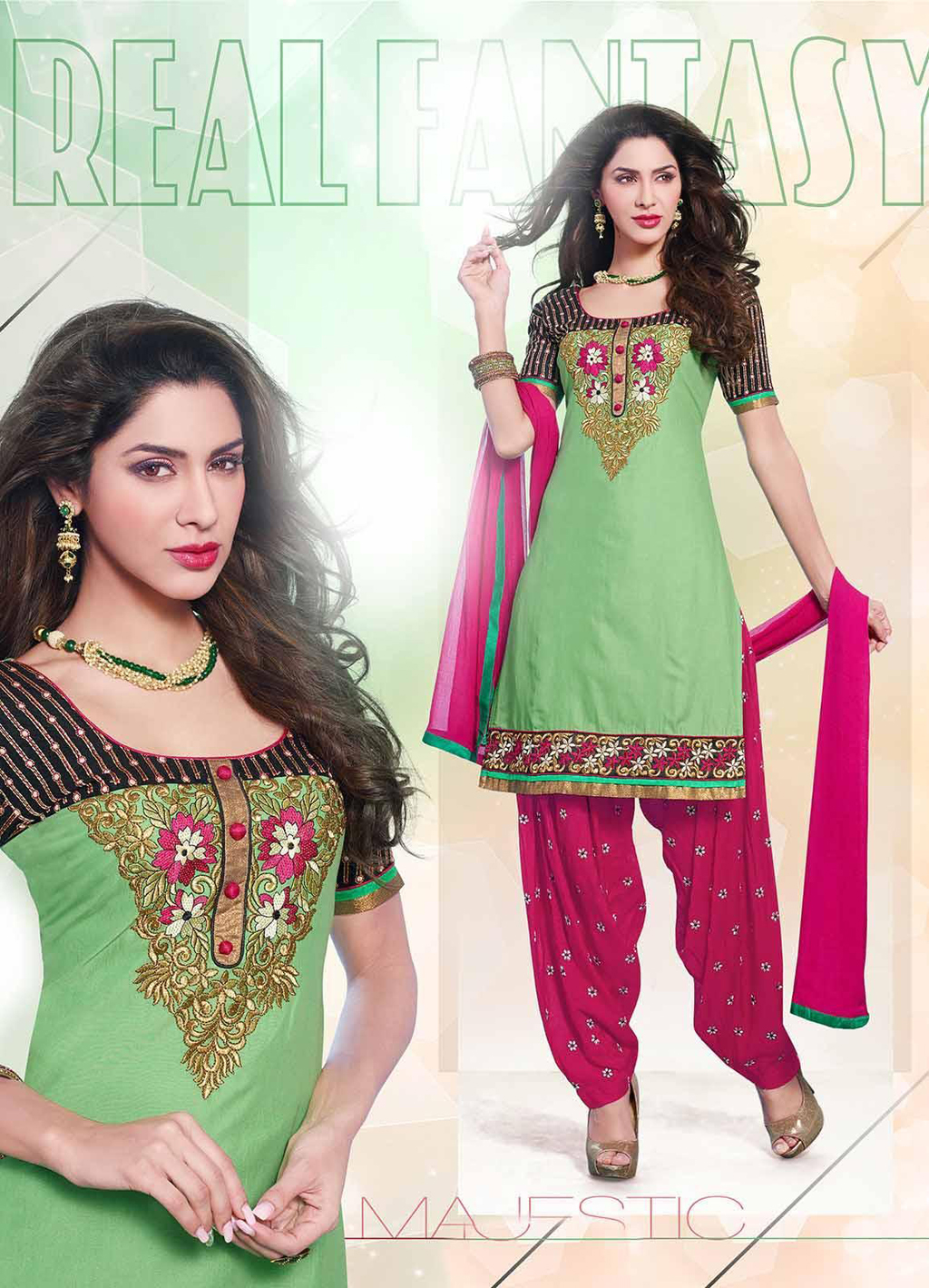 Green Cotton Punjabi Suit 54203