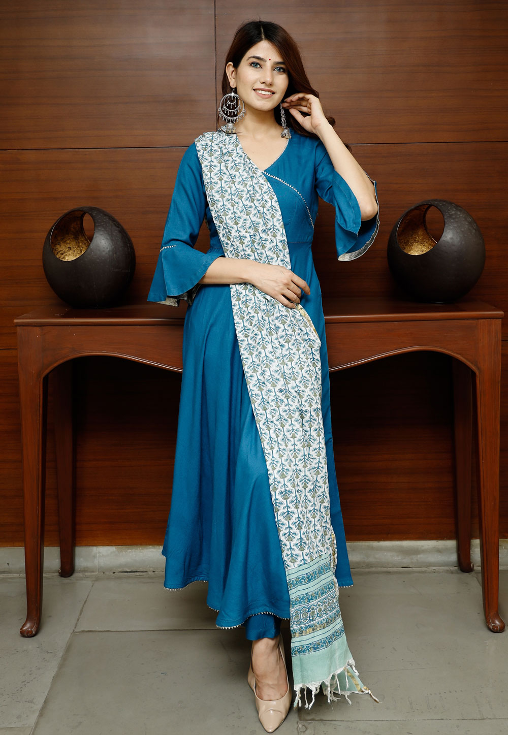 Blue Rayon Pant Style Suit 233507