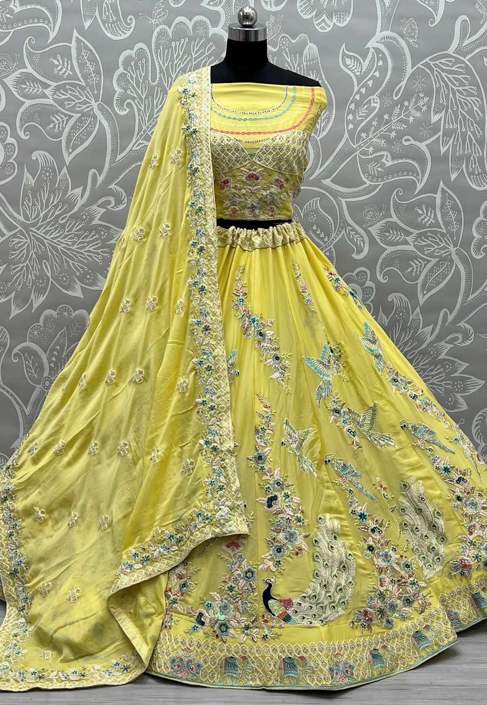 Yellow Cotton Silk Wedding Lehenga Choli 252883