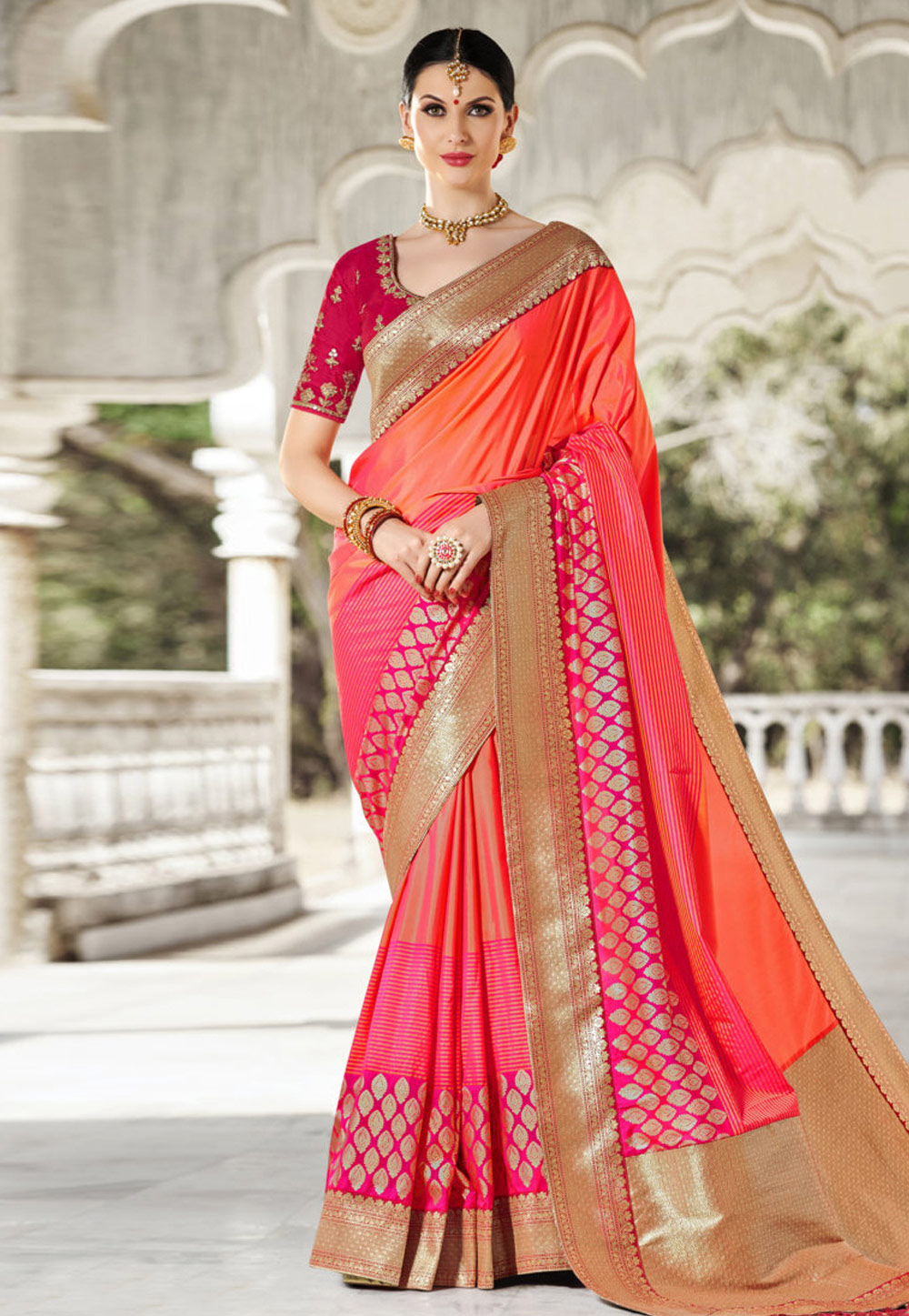 Pink Silk Festival Wear Saree 165674
